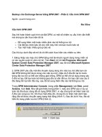 Tài liệu Backup cho Exchange Server bằng DPM 2007 - Phần 2: Cấu hình DPM 2007 ppt