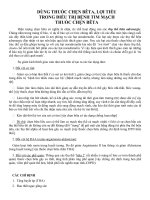 Tài liệu DÙNG THUỐC CHẸN BÊTA, LỢI TIỂU TRONG ĐIỀU TRỊ BỆNH TIM MẠCH THUỐC CHẸN BÊTA doc