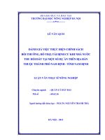 Luận văn đánh giá việc thực hiện chính sách bồi thường, hỗ trợ, tái định cư khi nhà nước thu hồi đất tại một số dự án trên địa bàn thuộc thành phố nam định   tỉnh nam định 