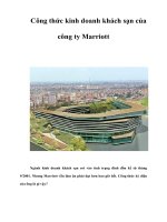 Tài liệu Công thức kinh doanh khách sạn của công ty Marriott pptx