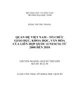 Quan hệ việt nam   tổ chức giáo dục khoa học, văn hoá của liên hợp quốc (UNESCO) từ 2000 đến 2010 
