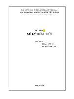 BÀI GIẢNG  XỬ LÝ TIẾNG NÓI
