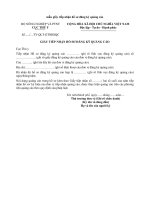 Tài liệu mẫu giấy tiếp nhận hồ sơ đăng ký quảng cáo BỘ NÔNG NGHIỆP VÀ PTNT CỤC THÚ doc