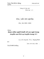 Quan niện nghệ thuật về con người trong truyện cổ tích và truyện trung đại 