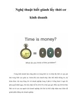 Tài liệu Nghệ thuật biết giành lấy thời cơ kinh doanh pptx