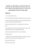 Tài liệu Cấp giấy xác nhận không có quốc tịch Việt Nam đối với người chưa thành niên (dưới 15 tuổi) tại cơ quan đại diện Việt Nam ở nước ngoài docx