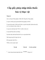 Tài liệu Cấp giấy phép nhập khẩu thuốc bảo vệ thực vật pdf