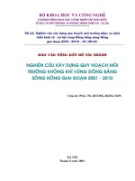 Nghiên cứu xây dựng quy hoạch môi trường không khí vùng đồng bằng sông hồng giai đoạn 2001 2010 