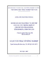 Đánh giá đất đai phục vụ bố trí cơ cấu cây trồng cho huyện  phaoudom, huyện bokeo CHDC lào 