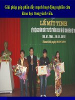 Gián án GD CD: STGT GF tạo điều kiện cho SV nghiên cứu khoa học