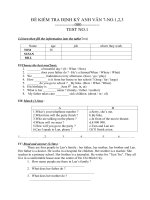 Bài giảng ĐỀ KT ĐỊNH KỲ ANH VĂN 7 NO.1,2,3