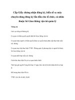 Tài liệu Cấp Giấy chứng nhận đăng ký, biển số xe máy chuyên dùng đăng ký lần đầu cho tổ chức, cá nhân thuộc Sở Giao thông vận tải quản lý pptx