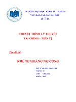 KHỦNG HOẢNG nợ CÔNG