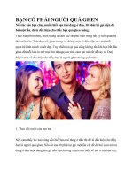 BẠN CÓ PHẢI NGƯỜI QUÁ GHEN 