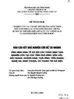Tình hình kinh tế xã hội các vùng sinh thái nghiên cứu tại các tỉnh hoà bình, đắk lắk, bắc giang, quảng nam, thái bình, tiền giang, nghệ an, ninh thuận và thanh trì (hà nội) 