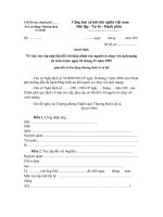 Tài liệu Mẫu quyết định về việc trợ cấp một lần đối với thân nhân của người có công với cách mạng từ trần trước ngày 01 tháng 01 năm 1995 docx