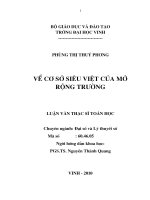 Về cơ sở siêu việt của mở rộng trường 