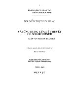 Vài ứng dụng của lý thuyết cơ sở groebner 