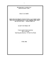 Một số giải pháp cơ bản nâng cao chất lượng đội ngũ cán bộ quản lí các trường tiểu học huyện kỳ sơn, tỉnh nghệ an 