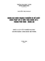 Đánh giá hiện trạng ôn nhiễm và đề xuất biện pháp xử lí nước thải kênh số 3 thành phố vinh   nghệ an 