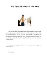 Tài liệu Xây dựng kỹ năng khi bán hàng doc