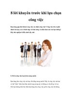 Tài liệu 8 lời khuyên trước khi lựa chọn công việc ppt