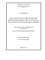 Nâng cao năng lực tự học của học sinh trong dạy học chương mắt và các dụng cụ quang lơp 11 THPT với sự hỗ trợ của website luận văn thạc sỹ vật lý 
