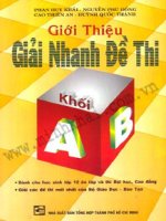 Giới Thiệu Giải Nhanh Đề Thi Khối A - B