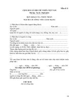 Tài liệu BM.TBXH.20. - Bản khai của thân nhân người có công với cách mạng ppt