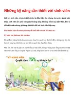 Những kỹ năng cần thiết với sinh viên 