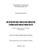 Một số giải pháp quản lý nâng cao chất lượng dạy học ở trường truyền thông đa phương tiện VTC luận văn thạc sỹ 