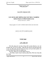 Xây dựng hệ thống bài tập trắc nghiệm khách quan phần kim loại (chương trình lớp 12   THPT) 
