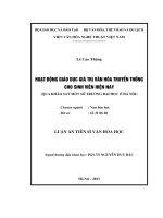 Hoạt động giáo dục giá trị văn hóa truyền thống cho sinh viên hiện nay (qua khảo sát một số trường đại học ở hà nội) 