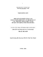 Một số giải pháp nâng cao chất lượng đội ngũ cán bộ quản lý các trường trung học cơ sở huyện yên định, tỉnh thanh hoá 