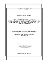 Một số giải pháp nâng cao chất lượng đội ngũ cán bộ quản lí trường trung học cơ sở huyện trà ôn tỉnh vĩnh long 