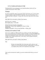 Tài liệu Use Variables and Functions in T-SQL pptx