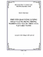 Phổ tổn hao năng lượng eels và ứng dụng trong nghiên cứu vi cấu trúc của vật liệu nanô luận văn thạc sỹ vật lý 