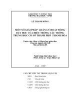 Một số giải pháp quản lý hoạt động dạy học của hiệu trưởng các trường trung học cơ sở thành phố thanh hoá 