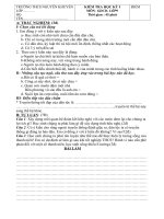 Tài liệu ĐỀ KIỂM TRA HỌC KỲ I LỚP 9