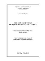 Thế giới nghệ thuật truyện đường rừng của lan khai 