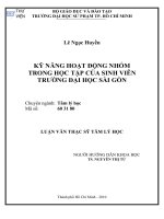 Kỹ năng hoạt động nhóm trong học tập của sinh viên trường đại học sài gòn 