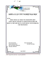 Phân tích các nhân tố ảnh hưởng đến lòng trung thành của khách hàng đối với dịch vụ thẻ ghi nợ của ngân hàng vietcombank  huế 