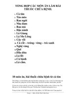 TỔNG HỢP CÁC MÓN ĂN LÀM BÀI THUỐC CHỮA BỆNH