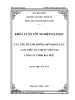 Phân tích các nhân tố ảnh hưởng đến việc sử dụng dịch vụ TTĐT của khách hàng cá nhân (KHCN) tại ngân hàng TMCP ngoại thương việt nam  chi nhánh huế 