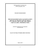 Một số giải pháp nâng cao chất lượng đội ngũ tổ trưởng chuyên môn ở các trường trung học phổ thông thị xã sa đéc, tỉnh đồng tháp luận văn thạc sĩ khoa học giáo dục 