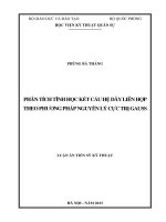 Phân tích tĩnh học kết cấu hệ dây liên hợp theo phương pháp nguyên lý cực trị gauss 