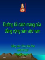 BÀI GIẢNG ĐƯỜNG LỐI CÁCH MẠNG (MỞ ĐẦU)