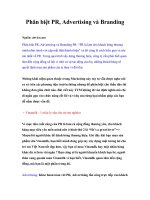 Tài liệu Phân biệt PR, Advertising và Branding ppt