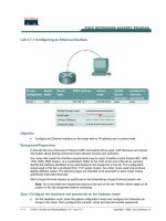 Tài liệu Lab 3.1.7 Configuring an Ethernet Interface docx