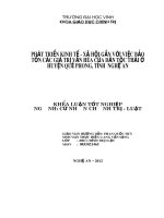 Phát triển kinh tế   xã hội gắn với việc bảo tồn các giá trị văn hóa của dân tộc thái ở huyện quế phong, tỉnh nghệ an luận văn tốt nghiệp đại học 